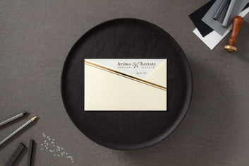 Luxury Acrylic Wedding Invitation with Gold Foil and Cream Envelope
