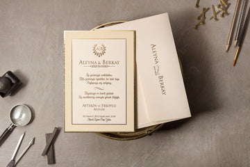 Cream & Gold Foil Wedding Invitation | Elegant Classic Style