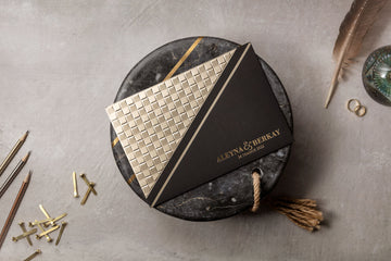 Luxury Black & Gold Geometric Wedding Invitation
