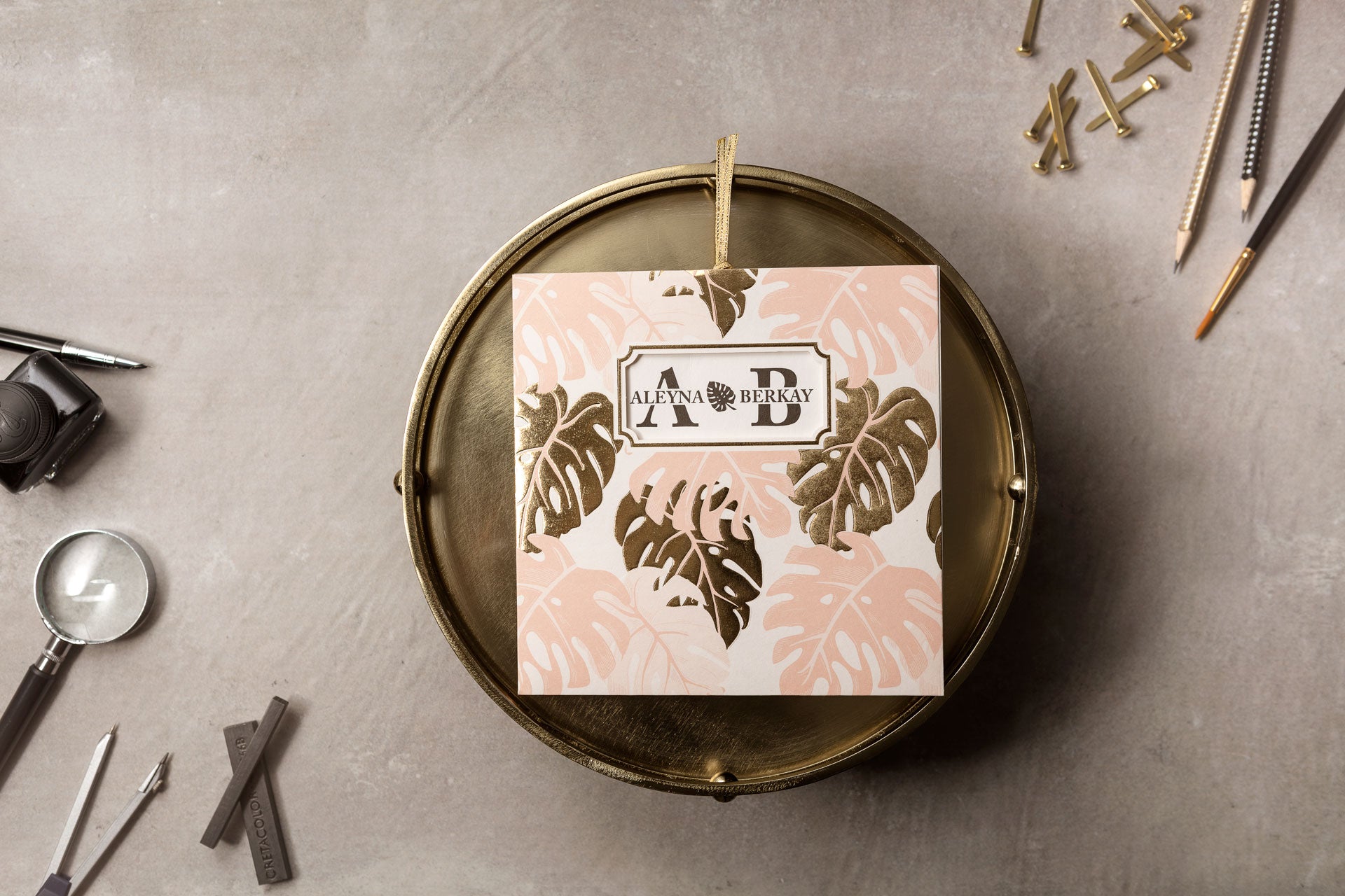 Tropical Elegance Wedding Invitation Set