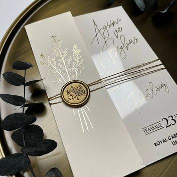 Modern Acrylic Wedding Invitation with Gold Foil & Wax Seal