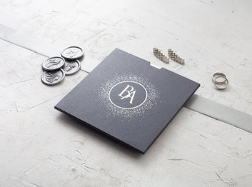 Elegant Black & Silver Wedding Invitation with Thick Cardstock
