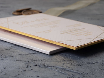 Ivory & Gold Geometric Luxury Wedding Invitation