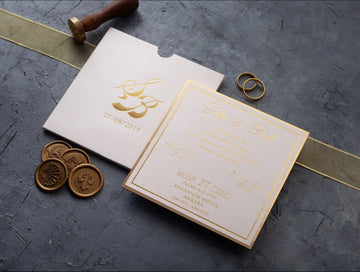 Ivory & Gold Foil Luxury Wedding Invitation