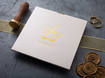 Ivory & Gold Foil Luxury Wedding Invitation